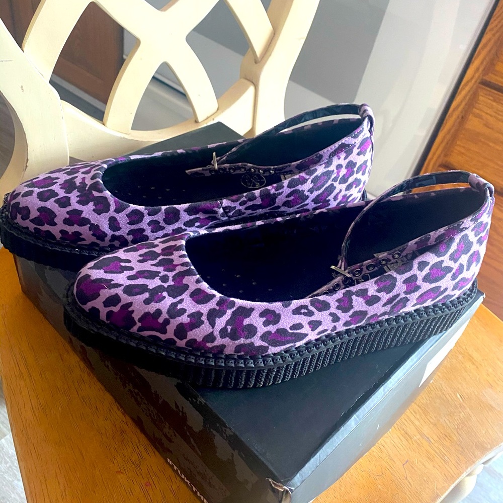 TUK Purple Leopard Pointed Ballet Creeper